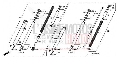 FRONT FORK VT1300CXA de 2010